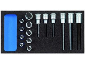 1500 CT1-IN 19 LKM Set nasadnih ključeva inbusa i TORX nastavaka 1/2" u 1/3 CT modulu, 15del