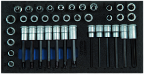 1500 CT1-ITX 30 Set nasadnih ključeva inbusa i TORX nastavaka 3/8“ u 1/3 CT modulu, 39 del