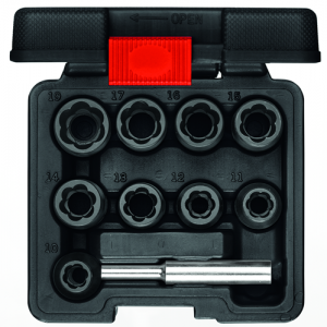 R68003010 Set za odvijanje oštećenih šrafova 1/2" 10-19mm, 10del